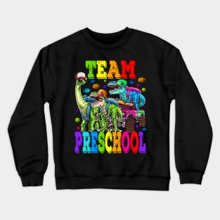 Team Preschool Monster Truck Dinosaur T Rex Crewneck Sweatshirt